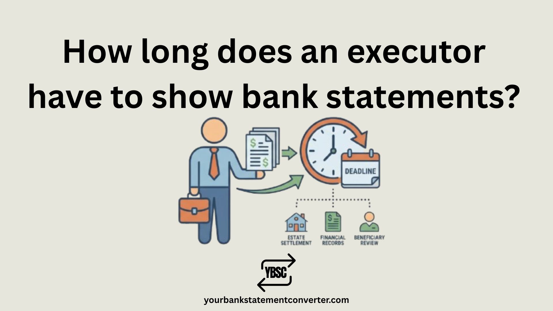 How long does an executor have to show bank statements