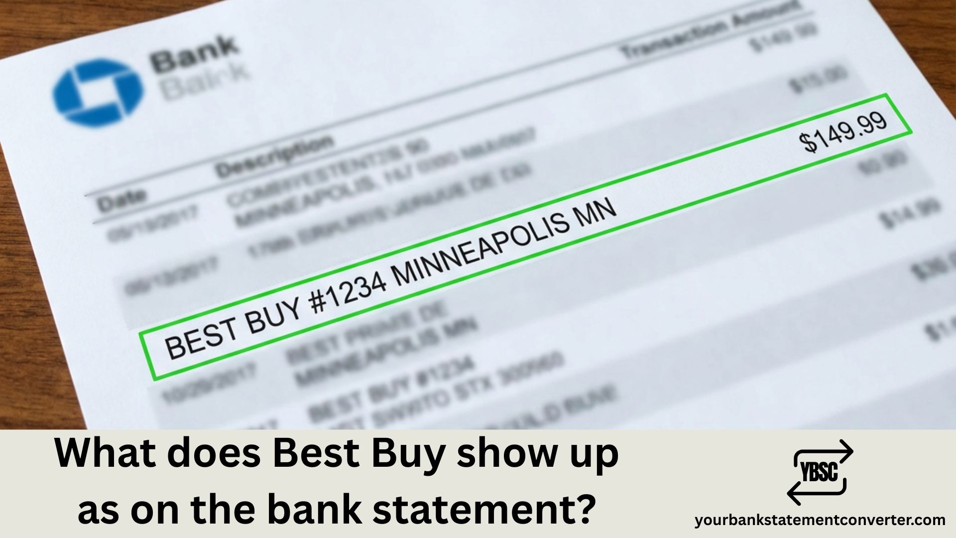 What does Best Buy show up as on the bank statement