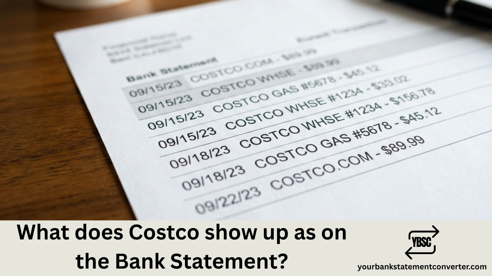 What does Costco show up as on the Bank Statement