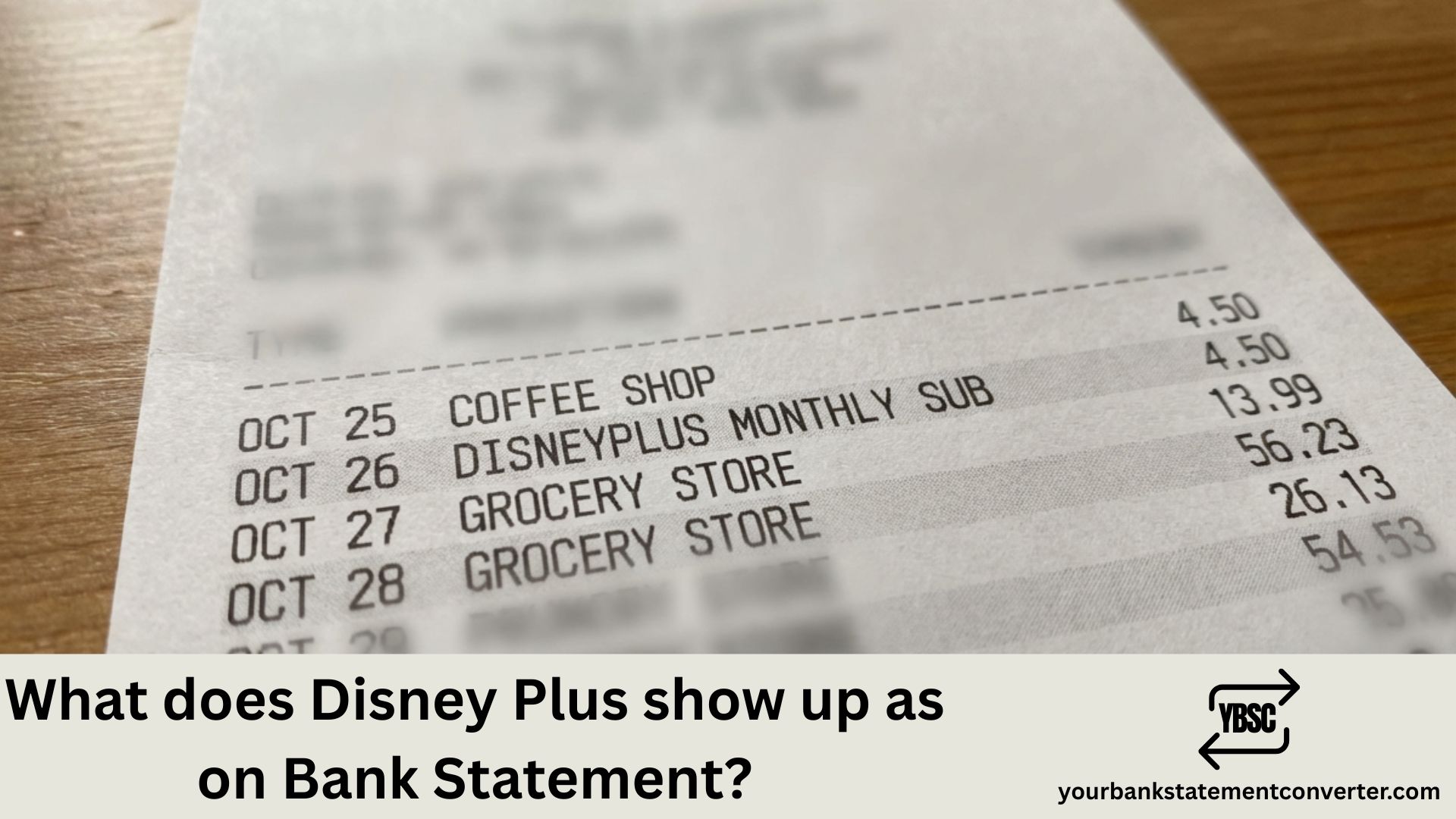 What does Disney Plus show up as on Bank Statement