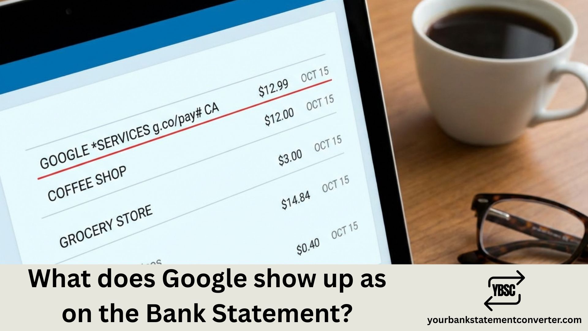 What does Google show up as on Bank Statement