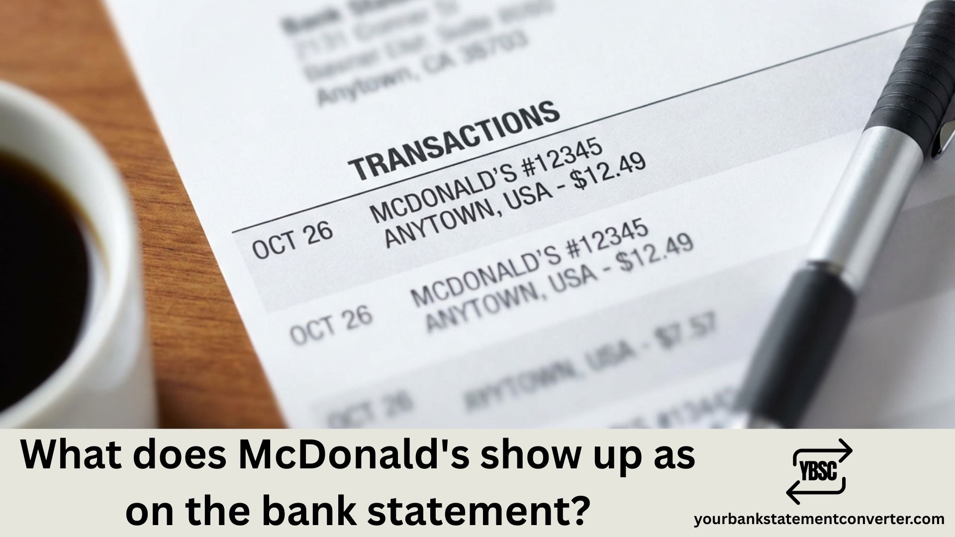 What does McDonald's show up as on the bank statement