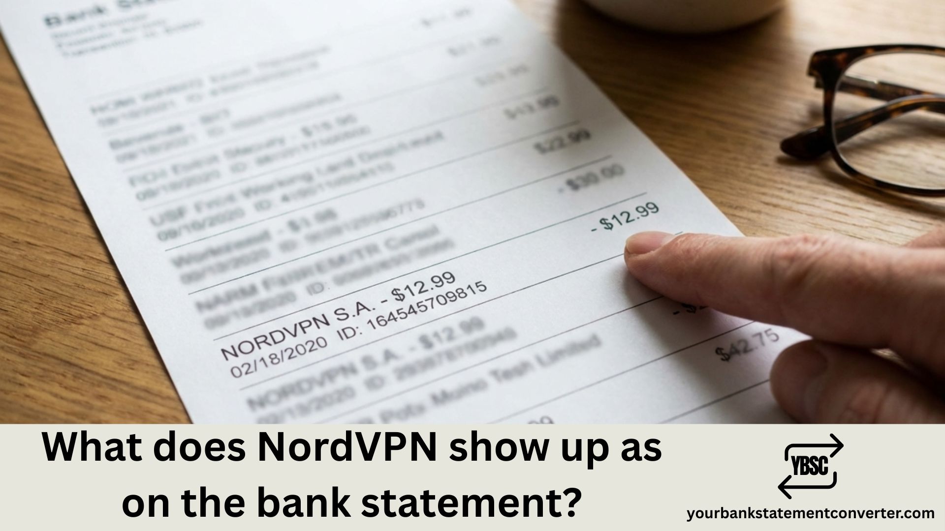 What does NordVPN show up as on the bank statement