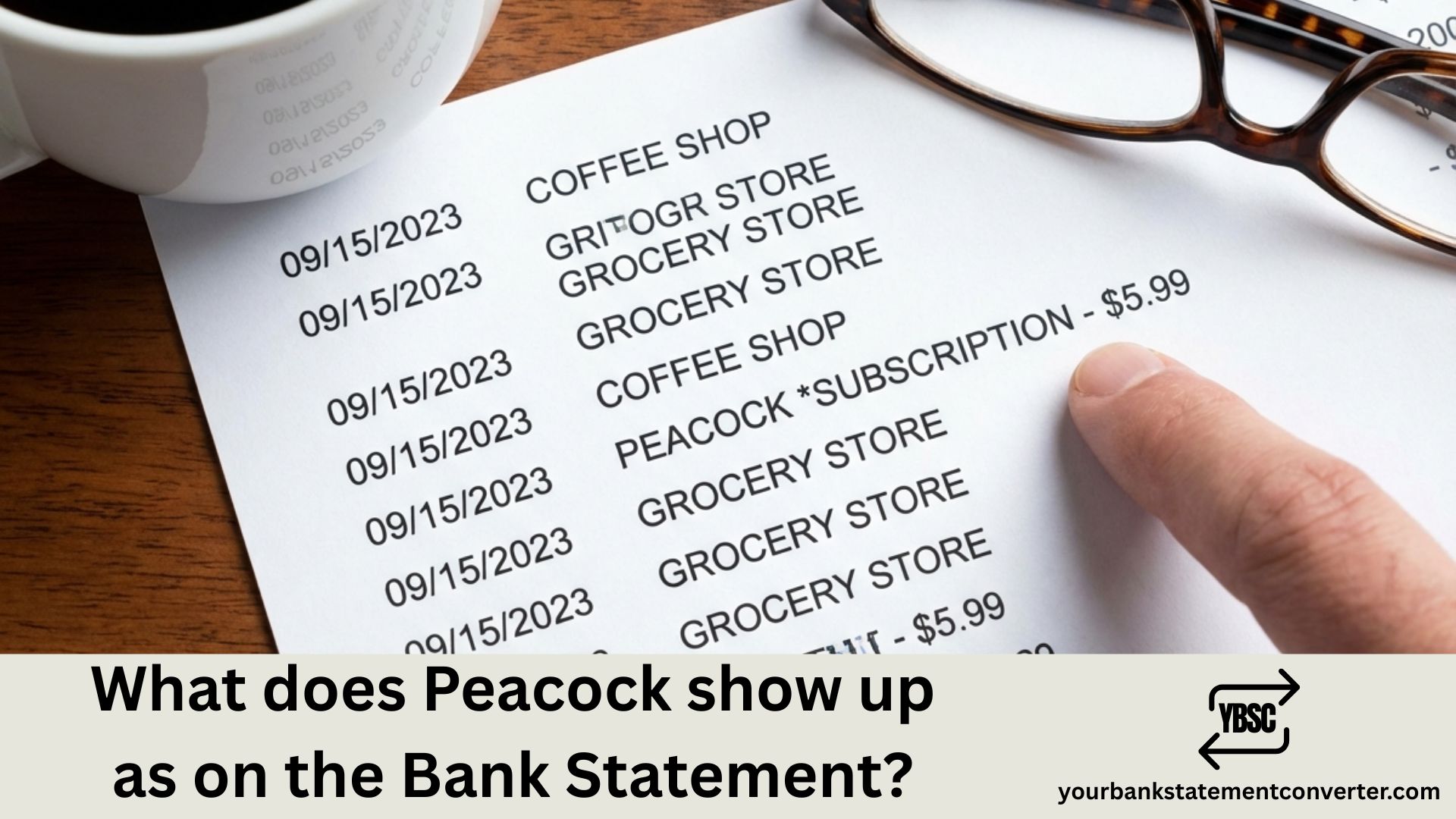 What does Peacock show up as on Bank Statement