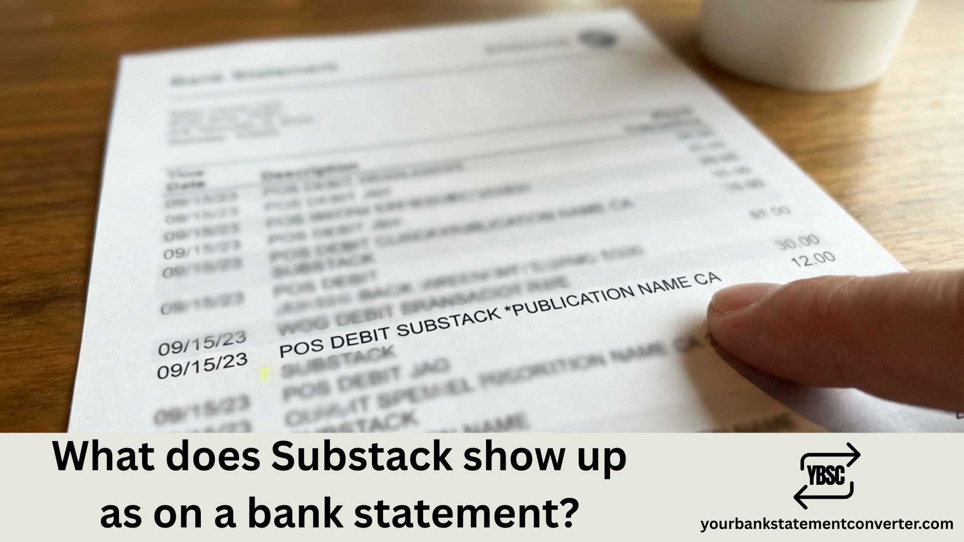 What does Substack show up as on a bank statement