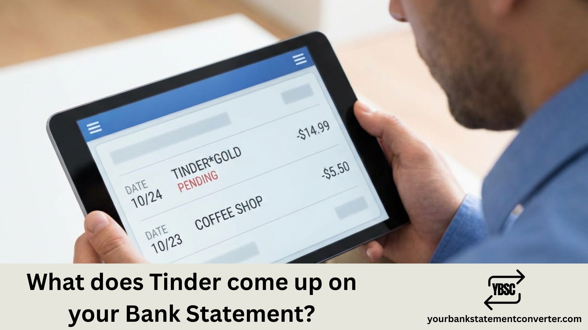 What does Tinder come up on your Bank Statement