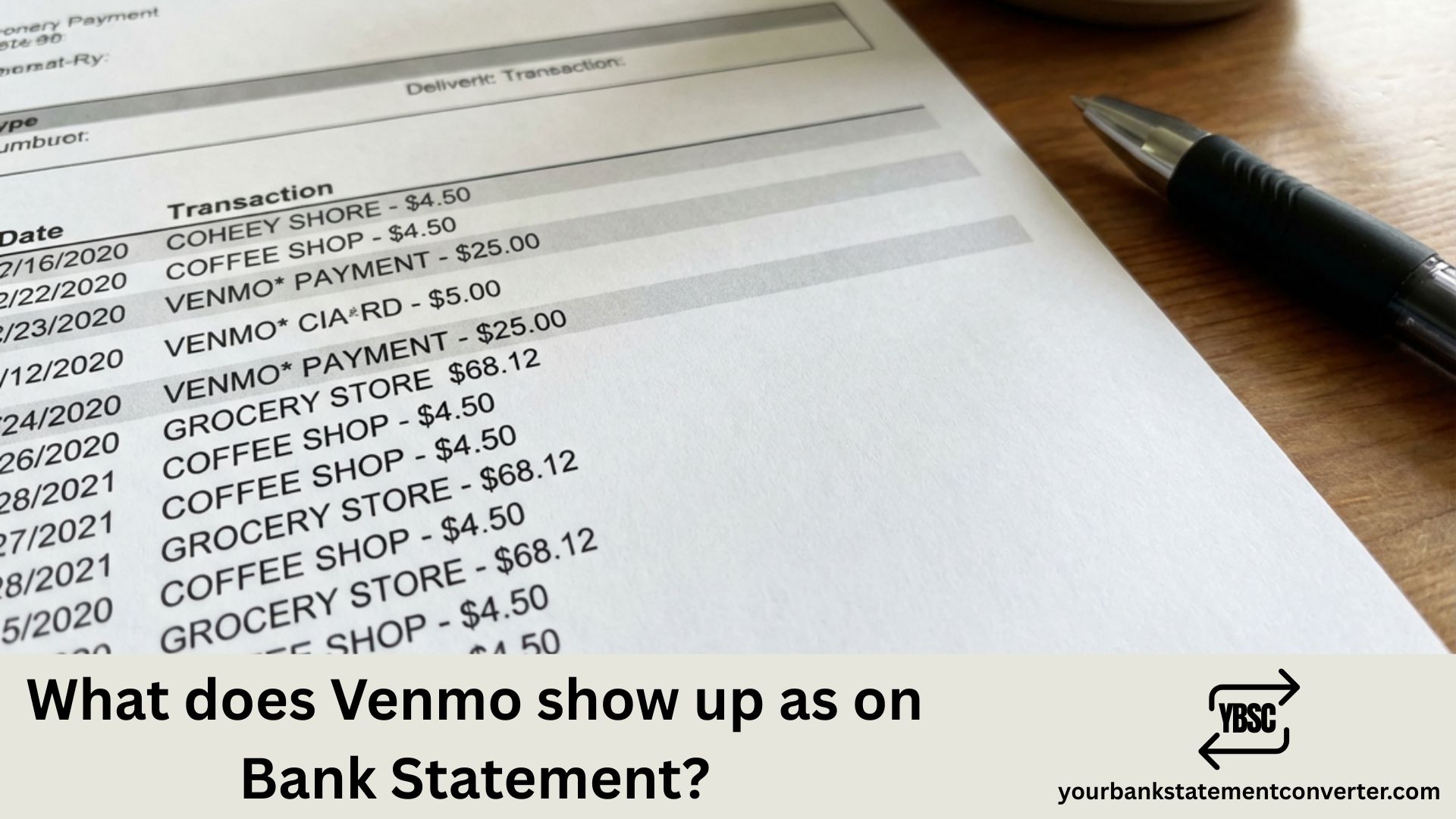 What does Venmo show up as on Bank Statement