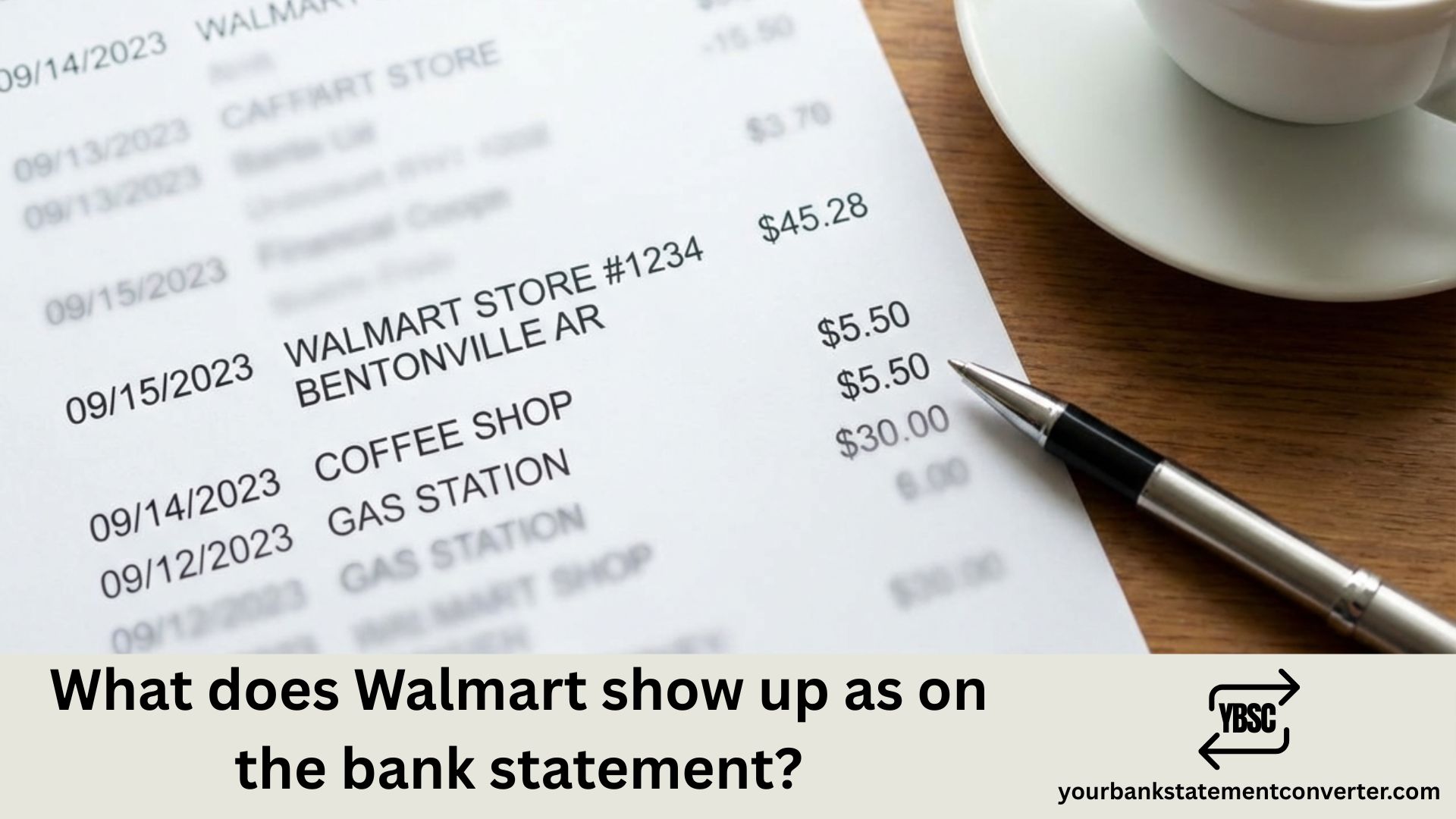 What does Walmart show up as on the bank statement