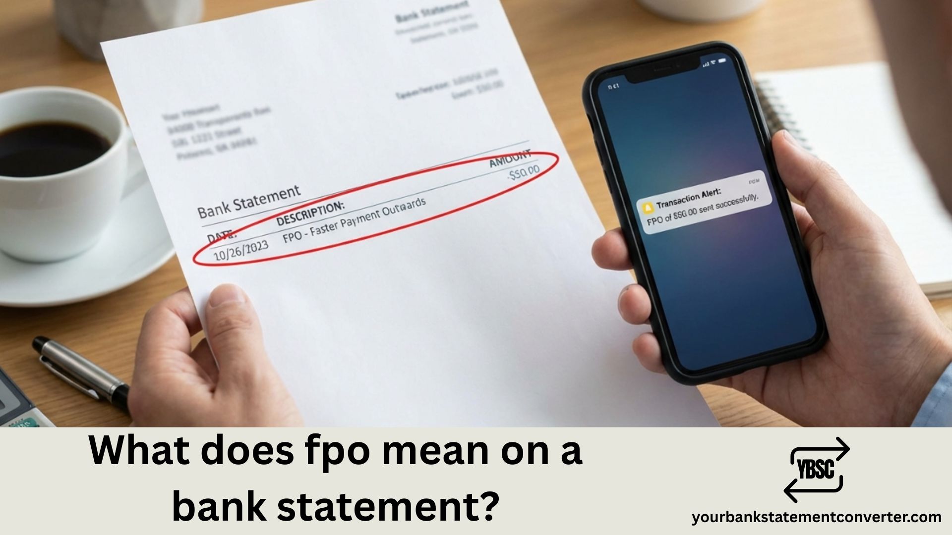 What does fpo mean on a bank statement