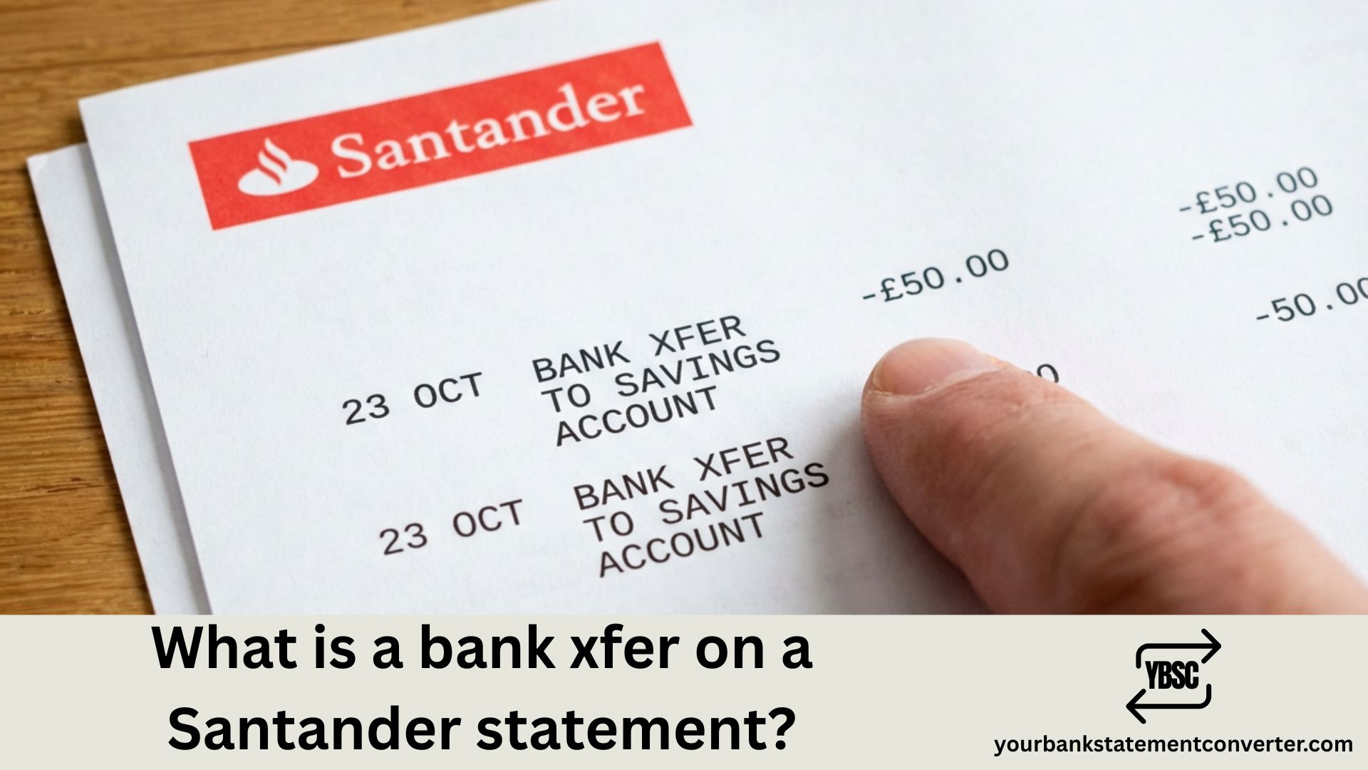 What is a bank xfer on a Santander statement​