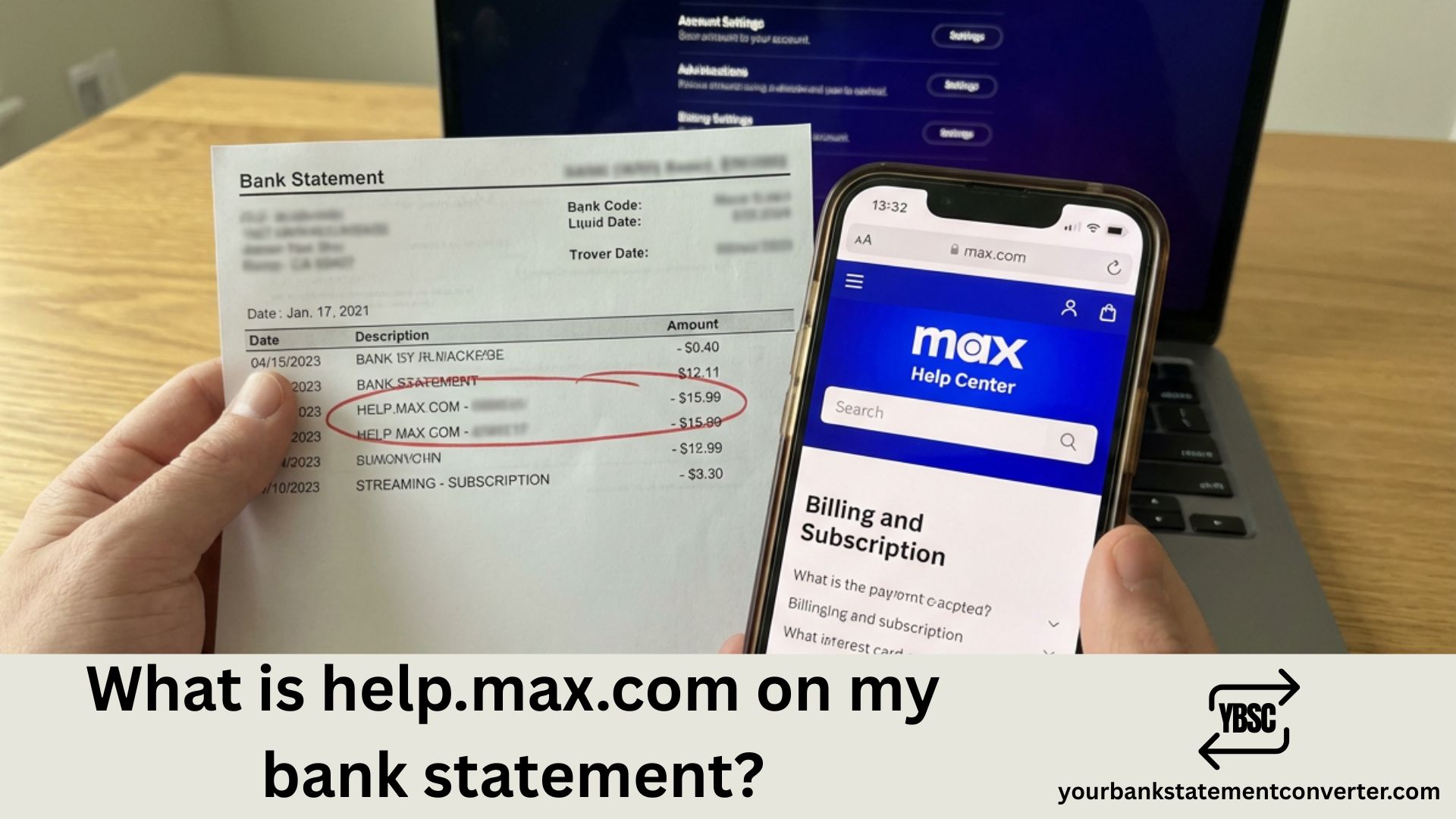 What is help.max.com on my bank statement