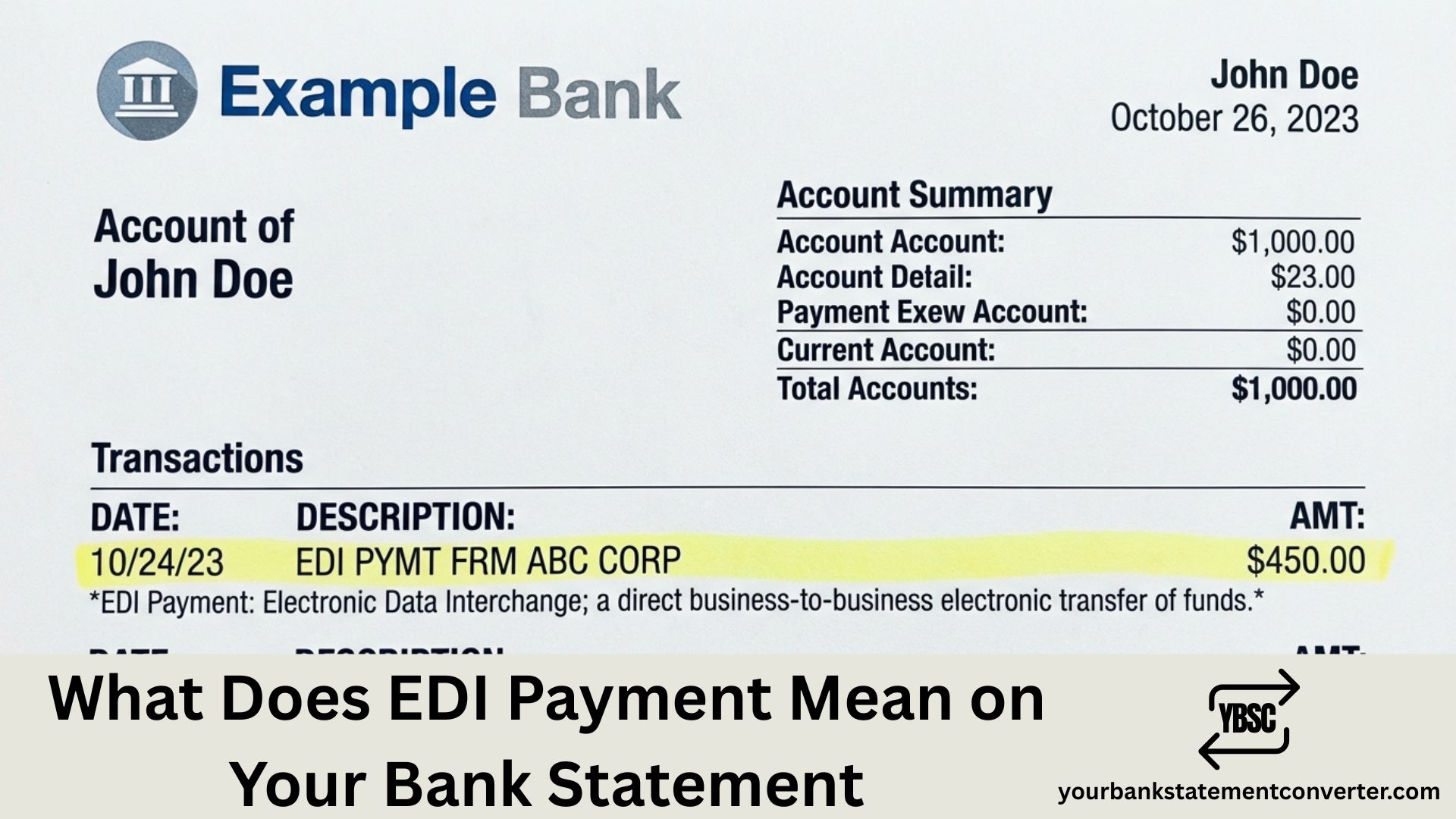 What Does EDI Payment Mean on Your Bank Statement