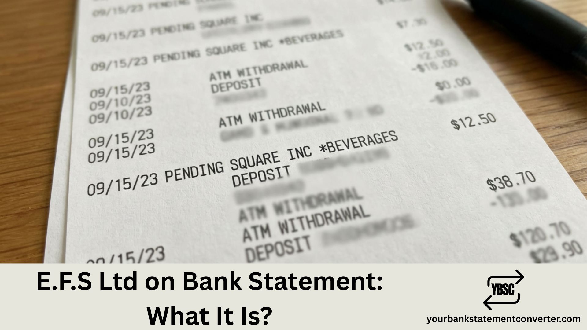 What Is BFCB on a Bank Statement