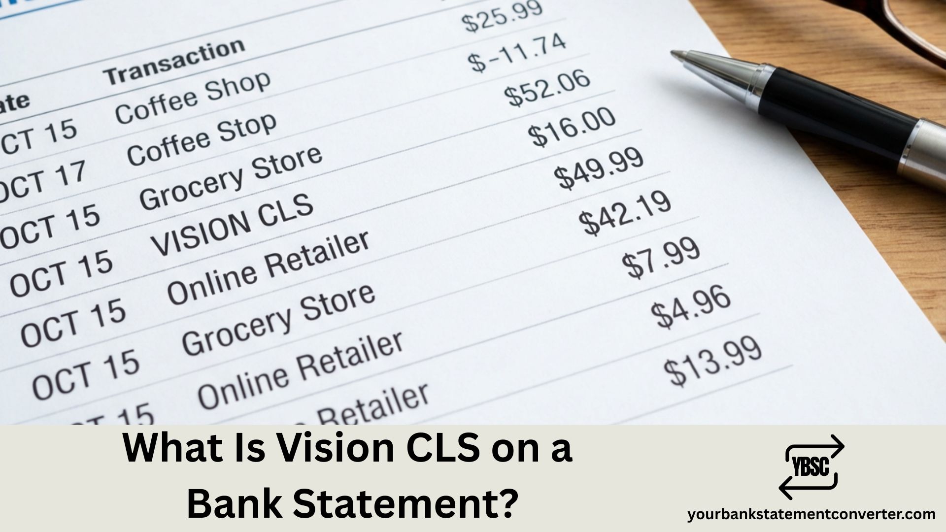 What Is Vision CLS on a Bank Statement