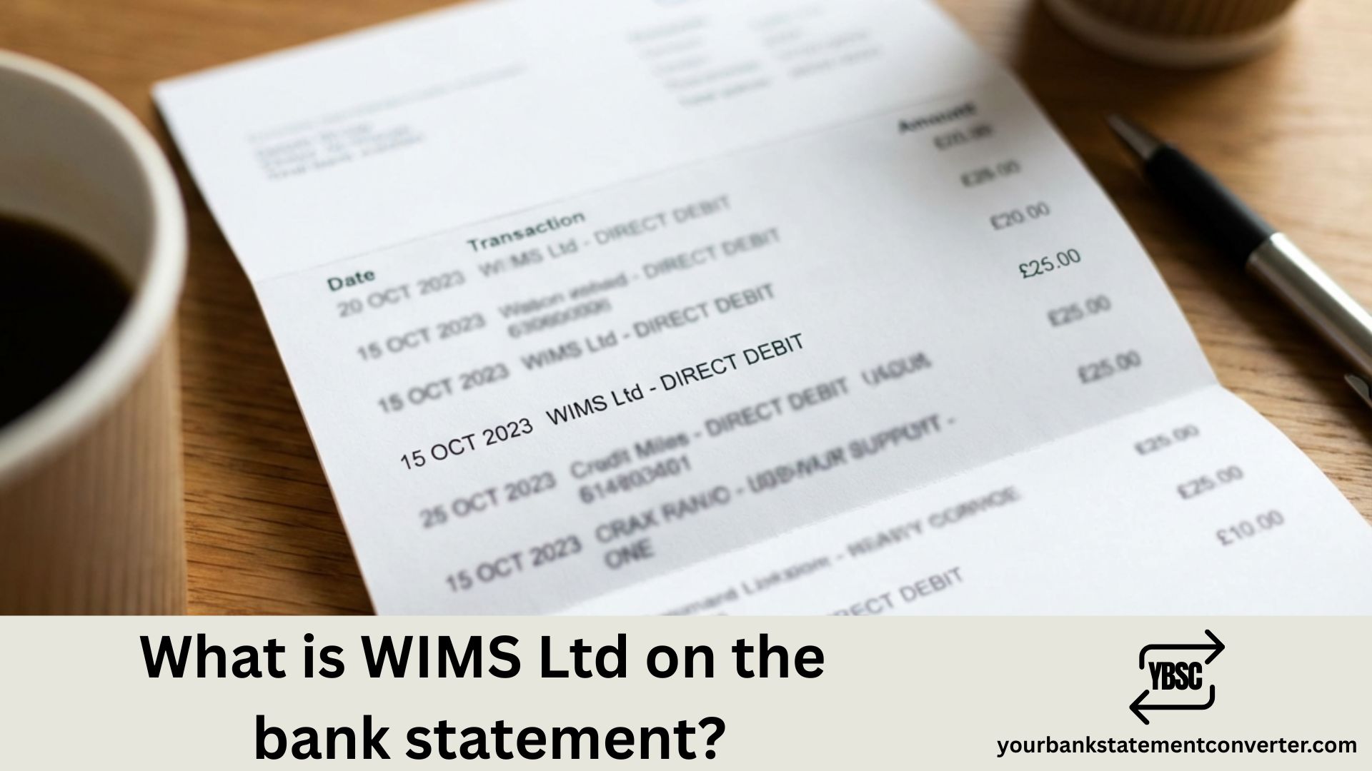 What Is WIMS Ltd on the bank statement