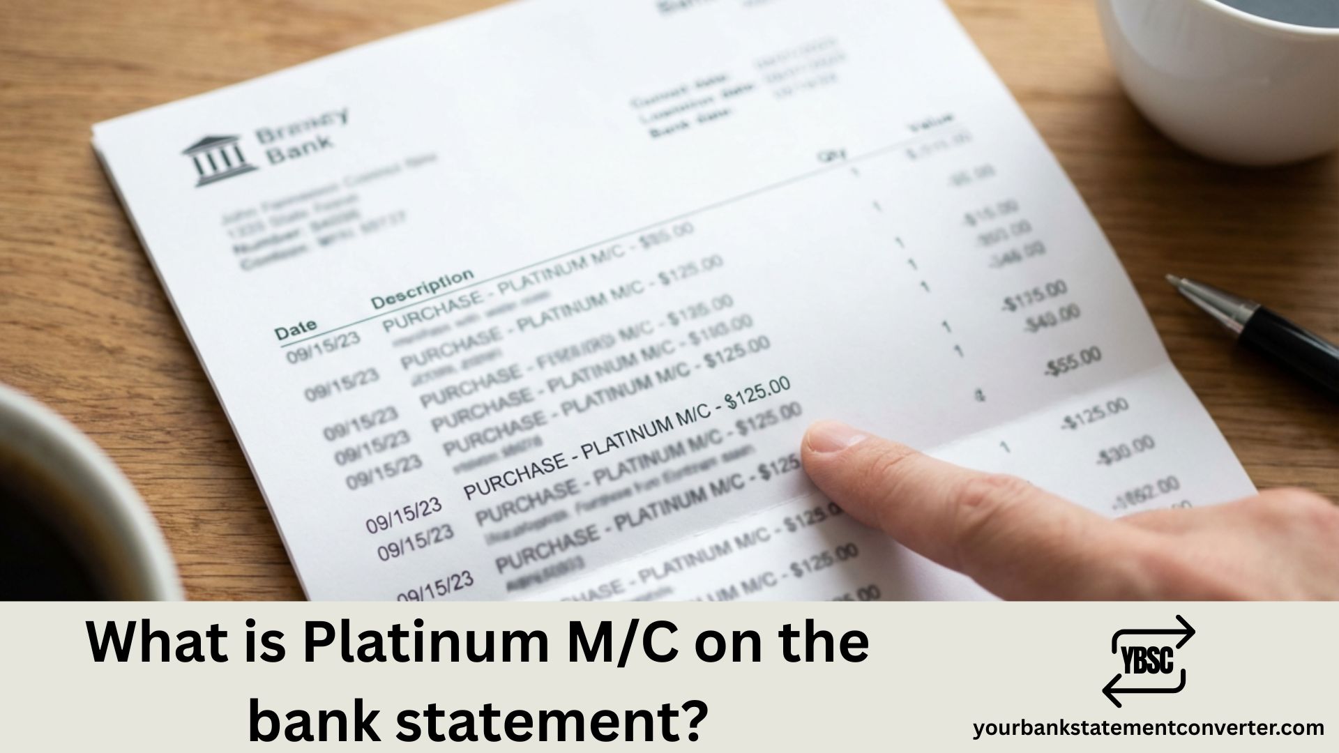 What is Platinum M_C on the bank statement