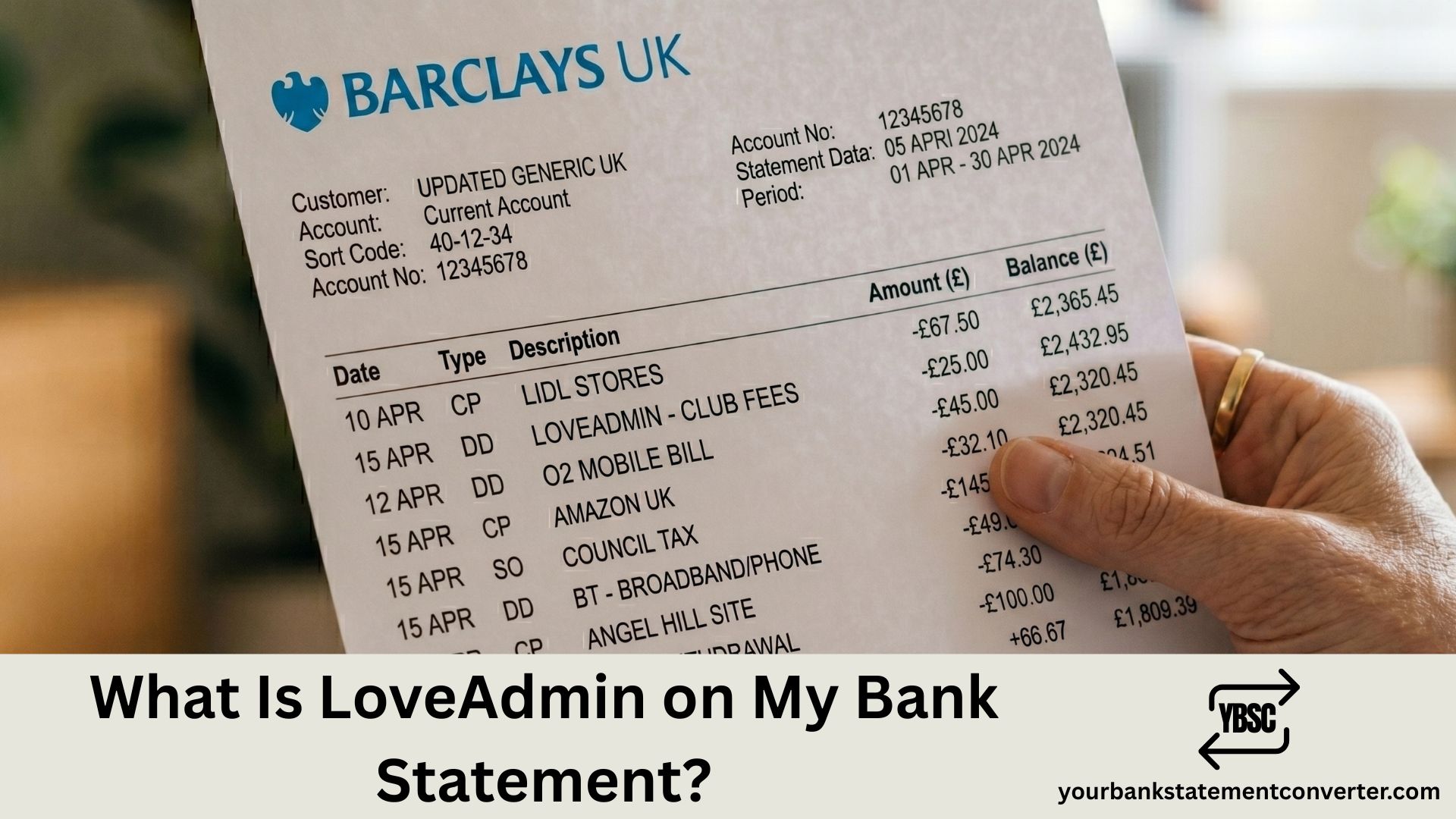 what is loveadmin on my bank statement