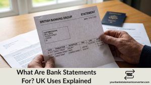 A bank statement being used as supporting documentation
