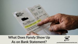 Finger pointing at a Select Media charge from Fansly on a bank statement
