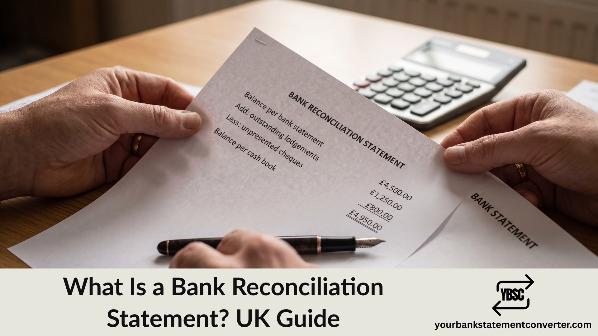 A bank reconciliation statement showing adjustments between cash book and bank balance