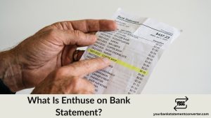 Finger pointing at an Enthuse donation on a bank statement